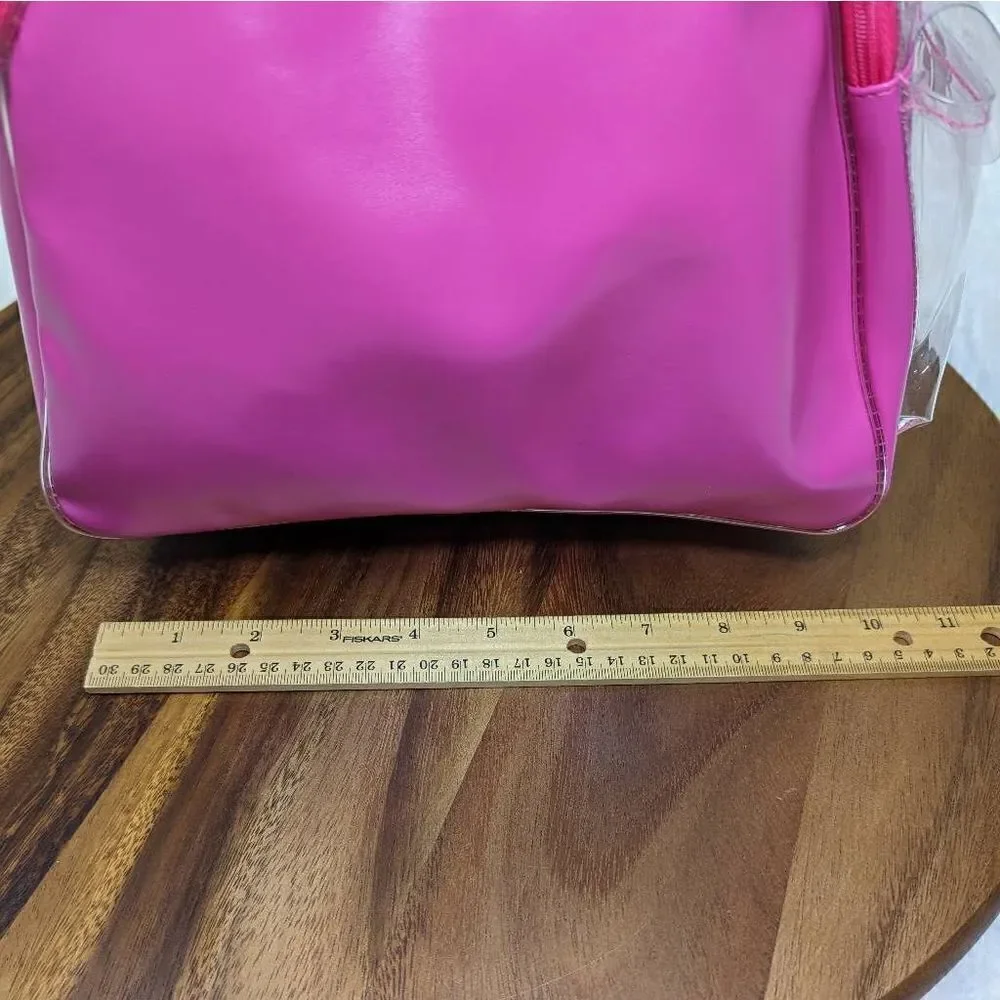 Barbie Kids Rainbow Cloud Play Purse  Zip Closure Fun Clear Pink